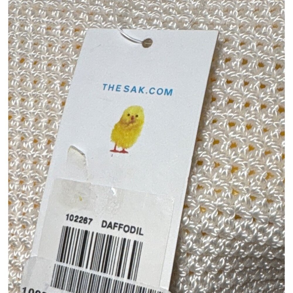 The Sak Tote Bag Purse Daffodil Crochet White & Yellow Rope Handles Beach NEW - Picture 3 of 16